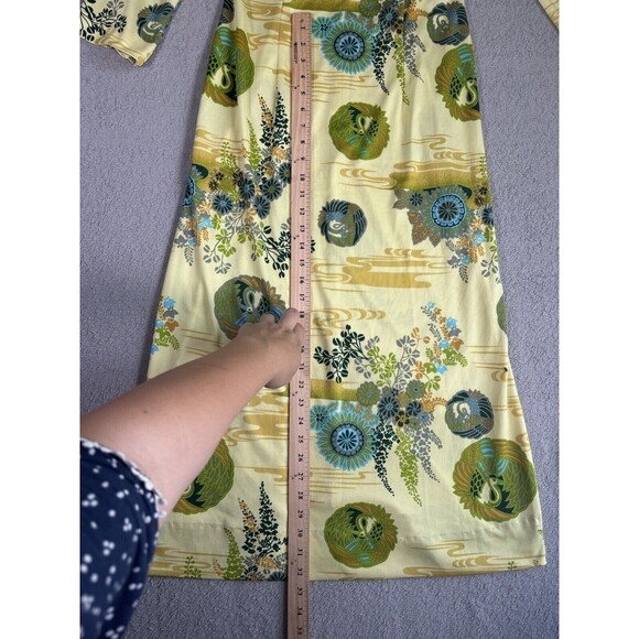 Vintage S-M Alice Of California Long Sleeve Yellow Floral Maxi Hippie‎ Dress 60s - Picture 12 of 14
